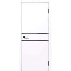 Дверь межкомнатная Дубрава Сибирь Флор ИРИС белая, стекло черное, кромка